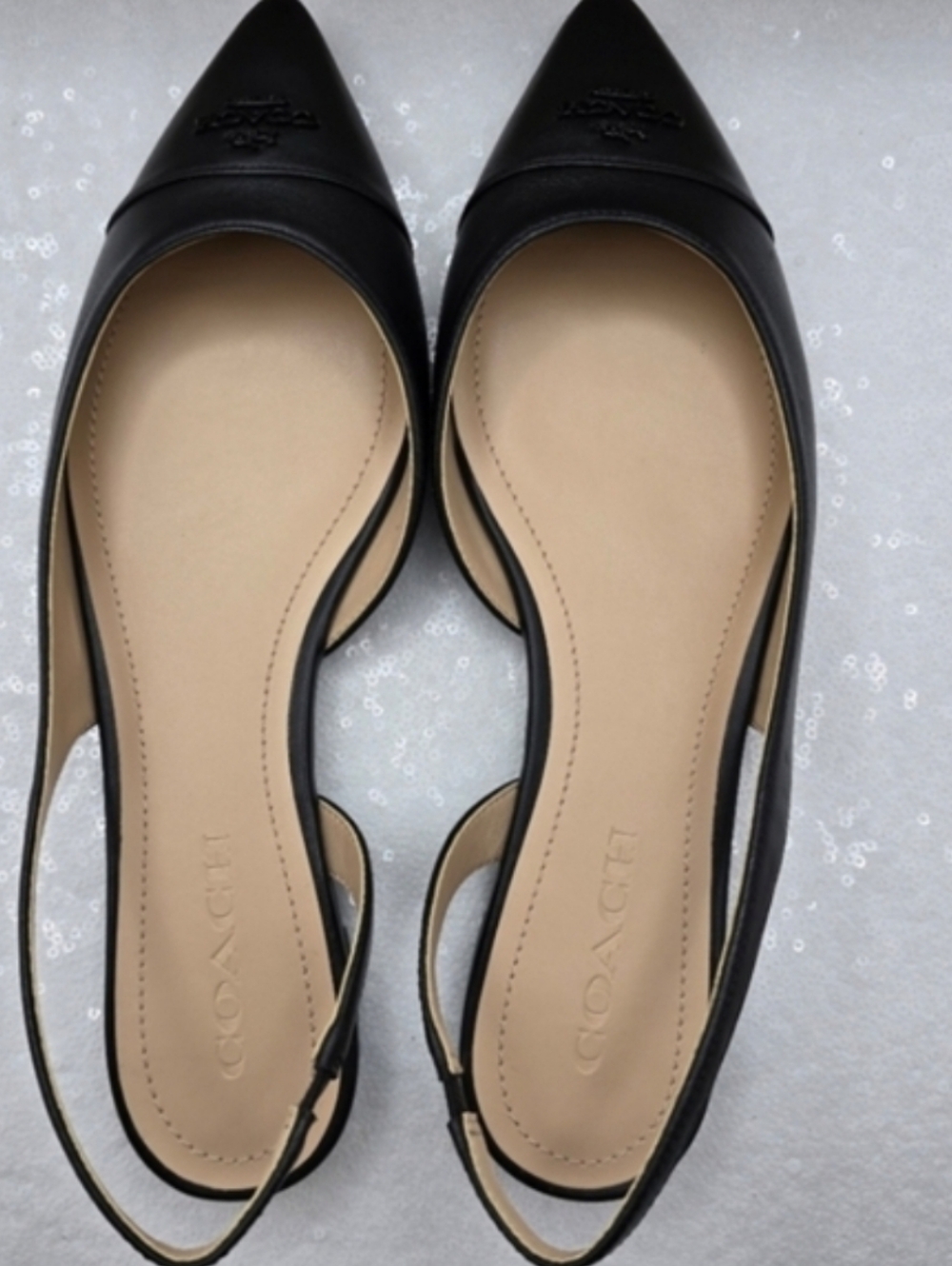 Coach Valerie Classic Slingback Black Leather Slip On Flats Women's 9.5 - Picture 5 of 11